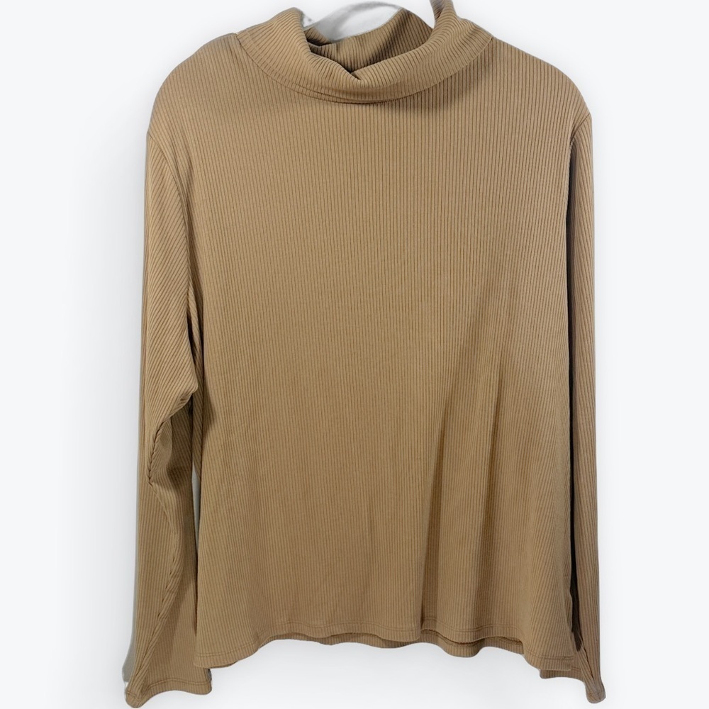 NWT Old Navy Tan Ribbed Long Sleeve Turtleneck Sweater Top XXL - Picture 1 of 9
